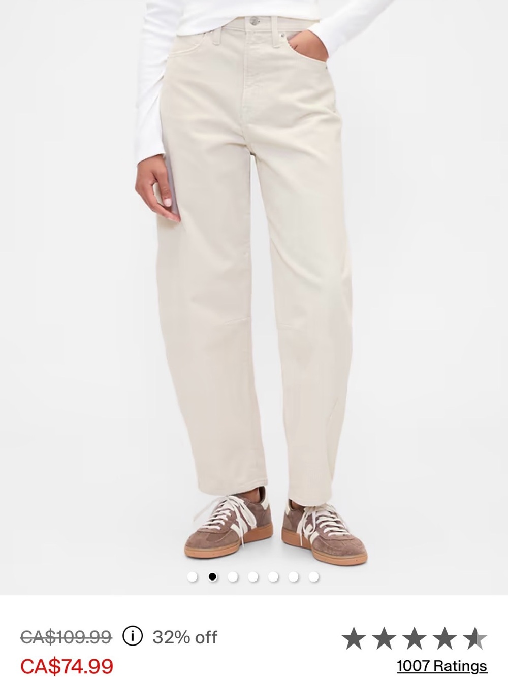 Women’s Barrel Pants in Cream